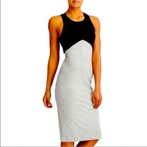 New Athleta color block midi dress black/grey size small NWT